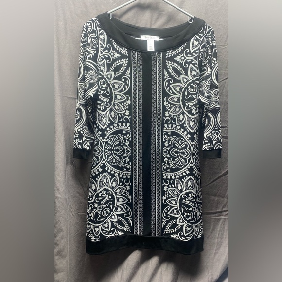 White House Black Market Floral Retro Style Shift Dress S - Picture 3 of 5